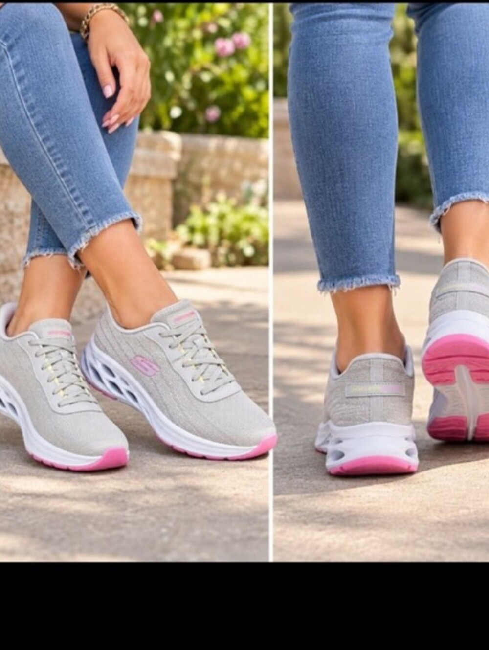 NWB Skechers Women's Size 9 Swift Fit Sneaker Style 179350S Light Grey/Pink